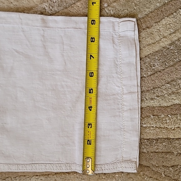 Caslon Linen Cropped Straight Leg Beach Pants in Light Tan Flax Size XS - Picture 11 of 11